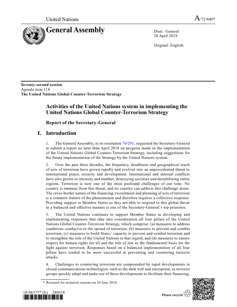 The United Nations Global Counter-Terrorism Strategy – CT-MORSE
